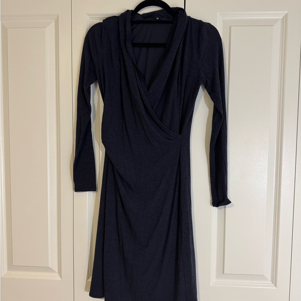 Ann Taylor blue Dress Long Sleeve Cowl Neck